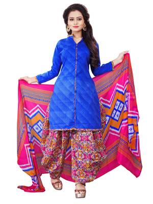 Blue printed cotton salwar 1