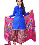 Blue printed cotton salwar