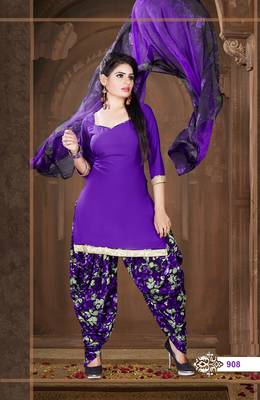 Purple printed crepe salwar 1