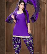 Purple printed crepe salwar