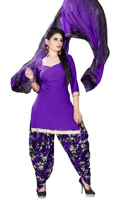 Purple printed crepe salwar 2