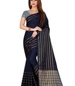 Kimisha Blue Cotton Silk Woven Saree With Running Blouse