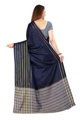 Kimisha Blue Cotton Silk Woven Saree With Running Blouse 2