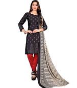 Black printed cotton salwar