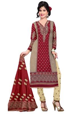 Cream printed cotton salwar 1