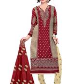 Cream printed cotton salwar
