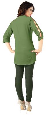 Light green plain viscose rayon tops 5