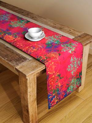 Houzzcode Red Printed Abstract Table Runner 38cm x 182cm 1
