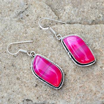 Pink Onyx Earrings 2