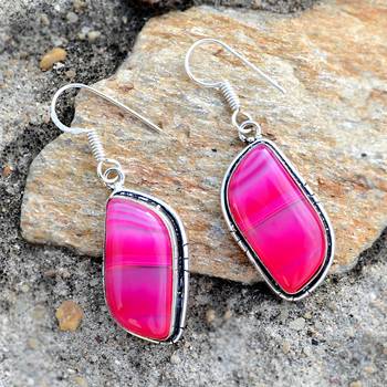 Pink Onyx Earrings 3