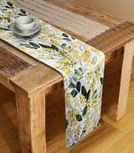 Houzzcode Yellow Leaf Floral Table Runner 30cm x 180cm