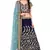Navy Blue Dori Badla And Sequins Embroidered Silk Bridal Lehenga