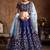 Navy Blue Dori, Badla And Sequins Embroidered Silk Bridal Lehenga
