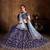 Navy Blue Dori, Badla And Sequins Embroidered Silk Bridal Lehenga
