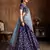 Navy Blue Dori, Badla And Sequins Embroidered Silk Bridal Lehenga