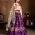 Purple Sequins, Resham, Thread And Dori Embroidered Art Silk lehenga choli for bride