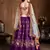 Purple Sequins, Resham, Thread And Dori Embroidered Art Silk lehenga choli for bride