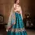 Light Blue Embroidered Art Silk Unstitched Lehenga With Dupatta