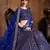 Royal Blue Zari And Heavy Sequins Embroidered Art Silk lehenga choli for bride