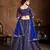 Royal Blue Zari And Heavy Sequins Embroidered Art Silk lehenga choli for bride