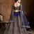 Engaging Navy Blue Zari &Glitter Sequins Embroidered Art Silk Party wear Lehenga