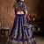 Navy Blue Dori And Sequins Embroidered Art Silk Semi Stitched Bridal Lehenga