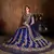 Navy Blue Dori And Sequins Embroidered Art Silk Semi Stitched Bridal Lehenga