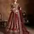 Maroon Dori And Sequins Embroidered Art Silk Semi Stitched Lehenga Choli With Dupatta