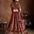 Maroon Dori And Sequins Embroidered Art Silk Semi Stitched Lehenga Choli With Dupatta