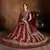 Maroon Dori And Sequins Embroidered Art Silk Semi Stitched Lehenga Choli With Dupatta