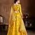 Yellow Zari, Dori, Thread And Sequins Embroidered Art Silk Semi Stitched Bridal Lehenga