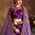Purple Zari, Dori, Thread And Sequins Embroidered Art Silk Semi Stitched Lehenga Choli With Dupatta