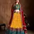 Yellow Zari, Dori And Sequins Embroidered Art Silk Semi Stitched Bridal Lehenga