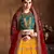 Yellow Zari, Dori And Sequins Embroidered Art Silk Semi Stitched Bridal Lehenga