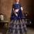 Navy Blue Zari, Diamond And Sequins Embroidered Art Silk Semi Stitched Lehenga Choli With Dupatta