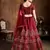 Red Zari, Diamond And Sequins Embroidered Art Silk Semi Stitched Bridal Lehenga