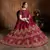 Red Zari, Diamond And Sequins Embroidered Art Silk Semi Stitched Bridal Lehenga