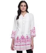 White printed viscose rayon tunics