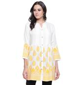 White printed viscose rayon tunics
