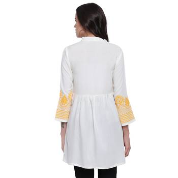 White printed viscose rayon tunics 2