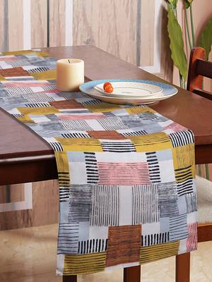 Houzzcode Stripe Box Printed Table Runner 30cm x 180cm 1