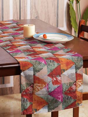 Houzzcode Painted Abstract Triangles Table Runner 30cm x 180cm 1