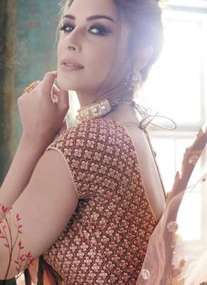 Pink Embroidered Net Semi Stitched Lehenga 4