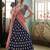 Blue Embroidered Velvet Semi Stitched Lehenga