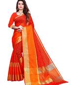 Kimisha Red Manipuri Silk Zari Work Saree With Running Blouse