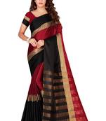 Kimisha Maroon Pure Aura Cotton Woven Saree With Running Blouse