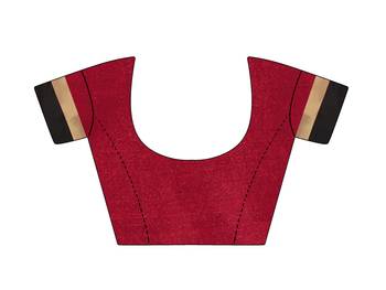Kimisha Maroon Pure Aura Cotton Woven Saree With Running Blouse 3
