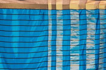 Kimisha Sky Blue Cotton Blend Woven Saree With Running Blouse 4