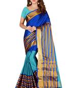 Kimisha MultiColor Cotton Blend Woven Saree With Running Blouse