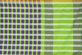 Purple printed poly silk saree with blouse 4